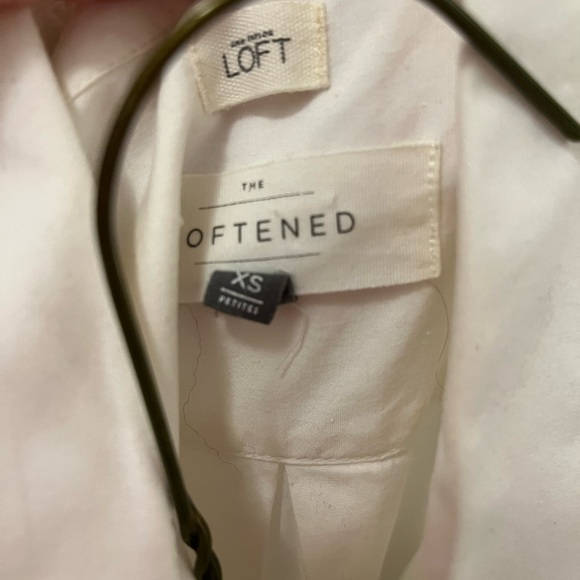 LOFT XS Softened button down with jewel detail - ivory color - Picture 3 of 4